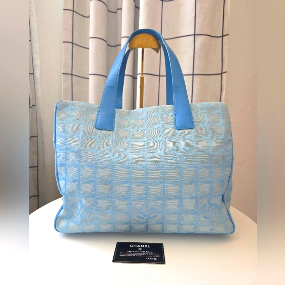 SOLD! Chanel Travel Line Tote Light Blue